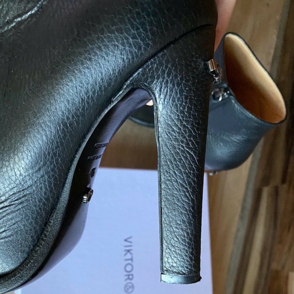 Viktor & Rolf Black Leather Ankle Platform High Heel Boots, EUR 40,5 - Picture 4 of 11